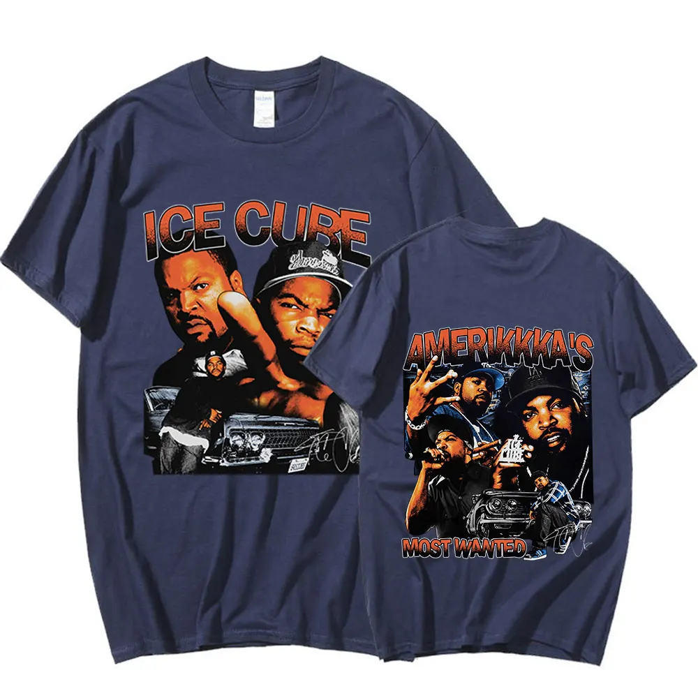 90s Rapper Ice Cube Amerikkka\'s Most Wanted T-shirt Mens Fashion Vintage Harajuku T Shirt 100% Cotton Casual Tee Shirt Oversized