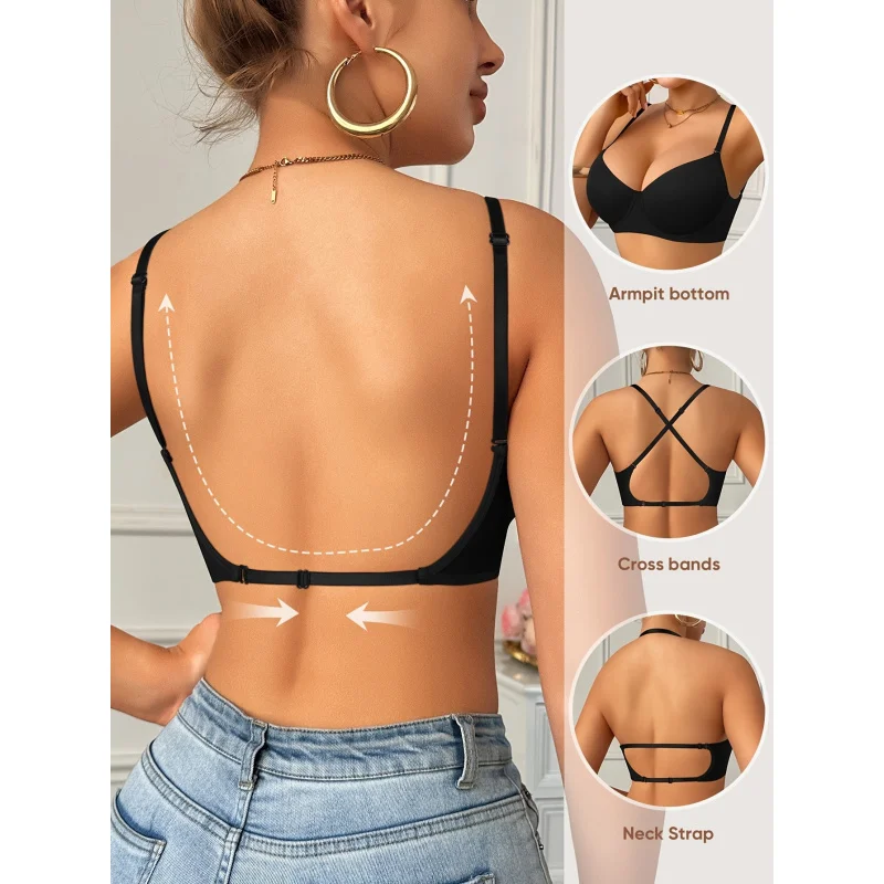 

Women'S Lingerie, Daily Bras, Underwire Bras, Summer Beautiful Back, Lightweight And Breathable, Crisscross Back