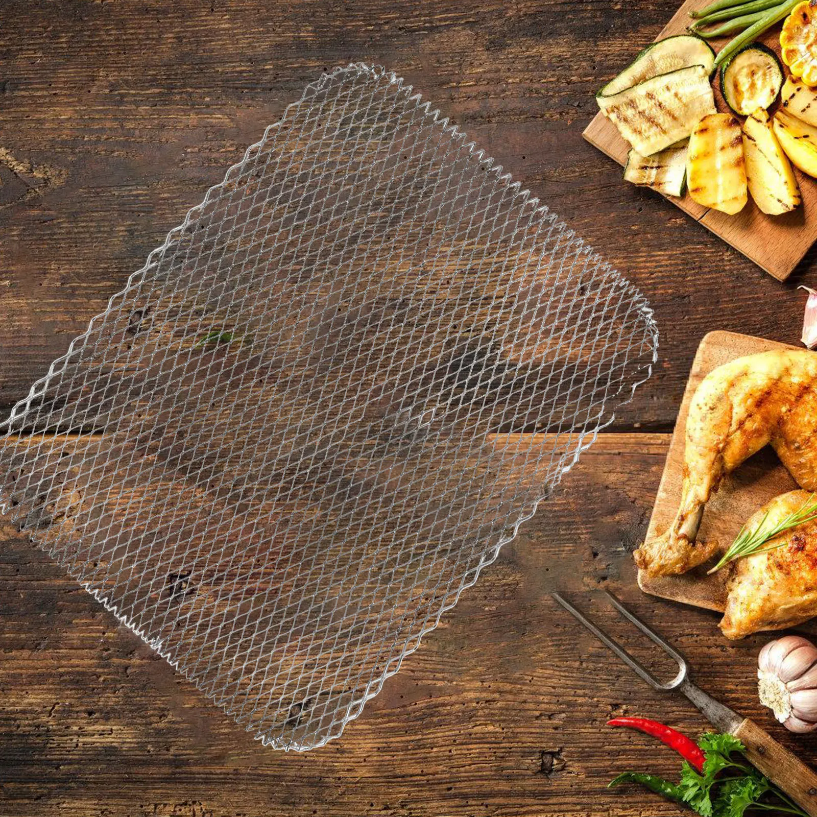 

10Pcs Disposable Aluminum Bbq Grill Mesh Mat Topper for Outdoor Indoor Cooking Baking Heat Resistant Nonstick Easy Cleanup