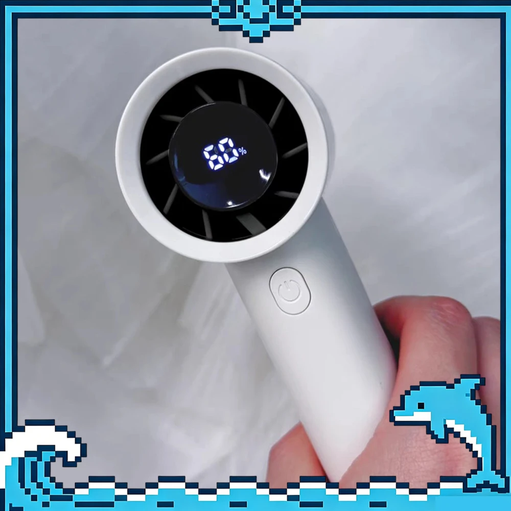 

SOTHING Engine Mini Handheld Fan Turbocharged Ultra-High Speed Handheld Small Fan LED Wisdom Digital Display Light Weight Gifts