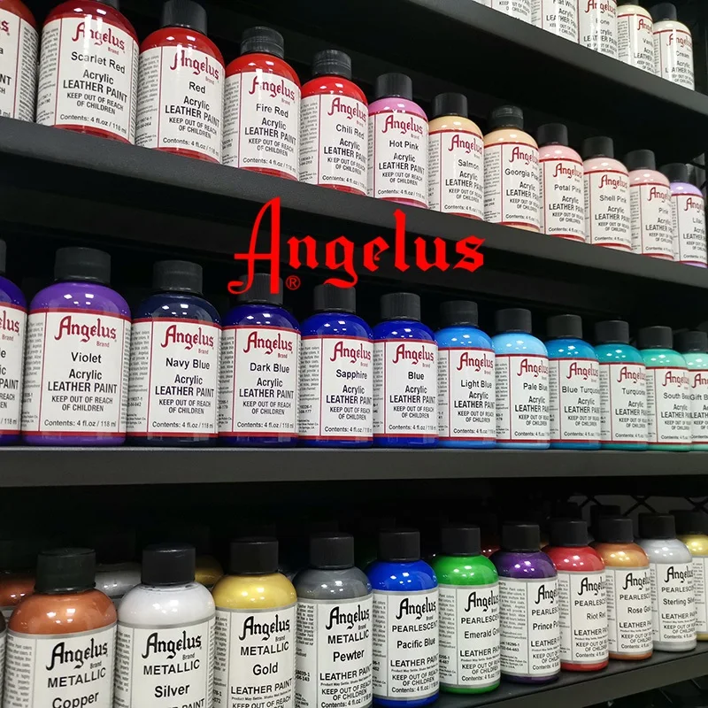 Imagem -06 - Angelus-tinta Acrílica para Couro Feita sob Medida Tênis de Mão Pintada Bolsa de Grafite Sapatos sem Desbotar 118ml 4oz