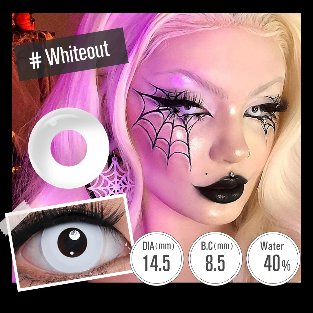 Magister Color Halloween Contact Lenses Cosplay Anime Contact Lenses White Eye Lenses Red Colored Lenses Pupilentes 1Pair Yearly