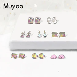 2022 New Arrival Fashion Science Mathematical Math Mixed Things Handcraft Cartoon Epoxy Acrylic Stud Earrings