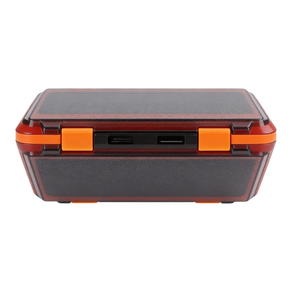 EVA Foam Insert Box Fishing Lure Box Orange Fishing Tackle Box Lightweight Portable Design Side Snap Lock Mechanism