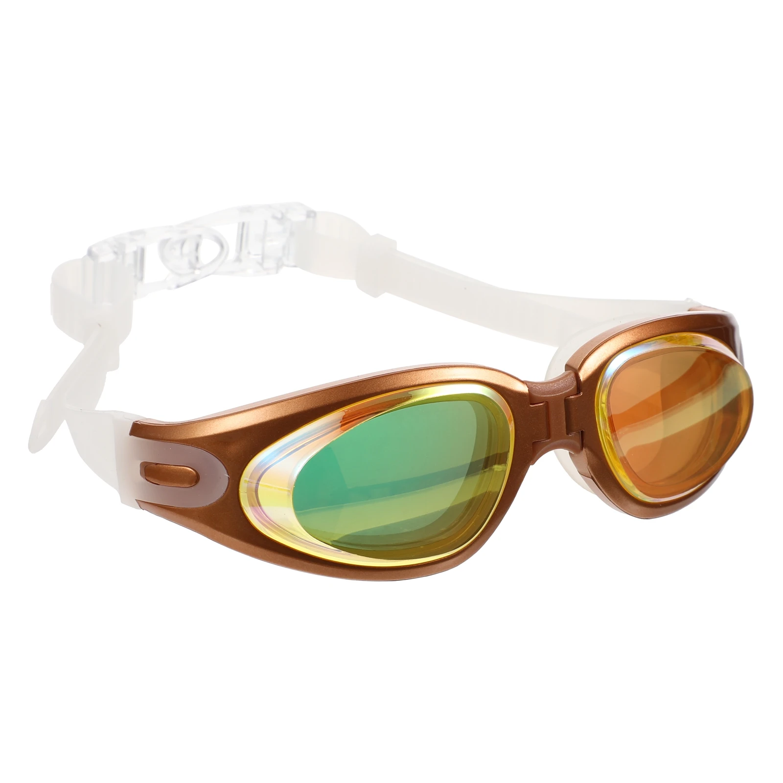 

Противотуманные очки для плавания для взрослых, большая оправа, водонепроницаемые гальванические линзы для ПК, широкие очки для плавания, удобные регулируемые