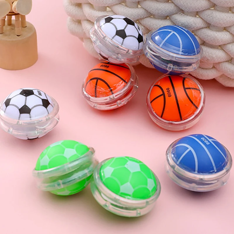 1 buah bola basket sepak bola kartun anak-anak bola yo-yo mengembangkan koordinasi mata dan kecerdasan warna acak