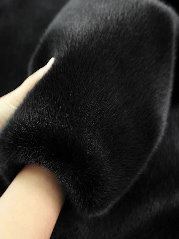 

Winter 2024 Men's Hooded Velvet Faux Mink Coat Fur Jaet Faion Urban Sle Zipper Closure Color Loose Fit Coat