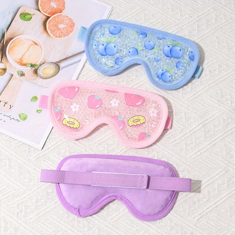 Fruit Cooling Eye Mask - Reusable Hot & Cold Gel Pad for Travel Relaxation, Lightweight Portable Sleeping Aid for Day & Night image 4