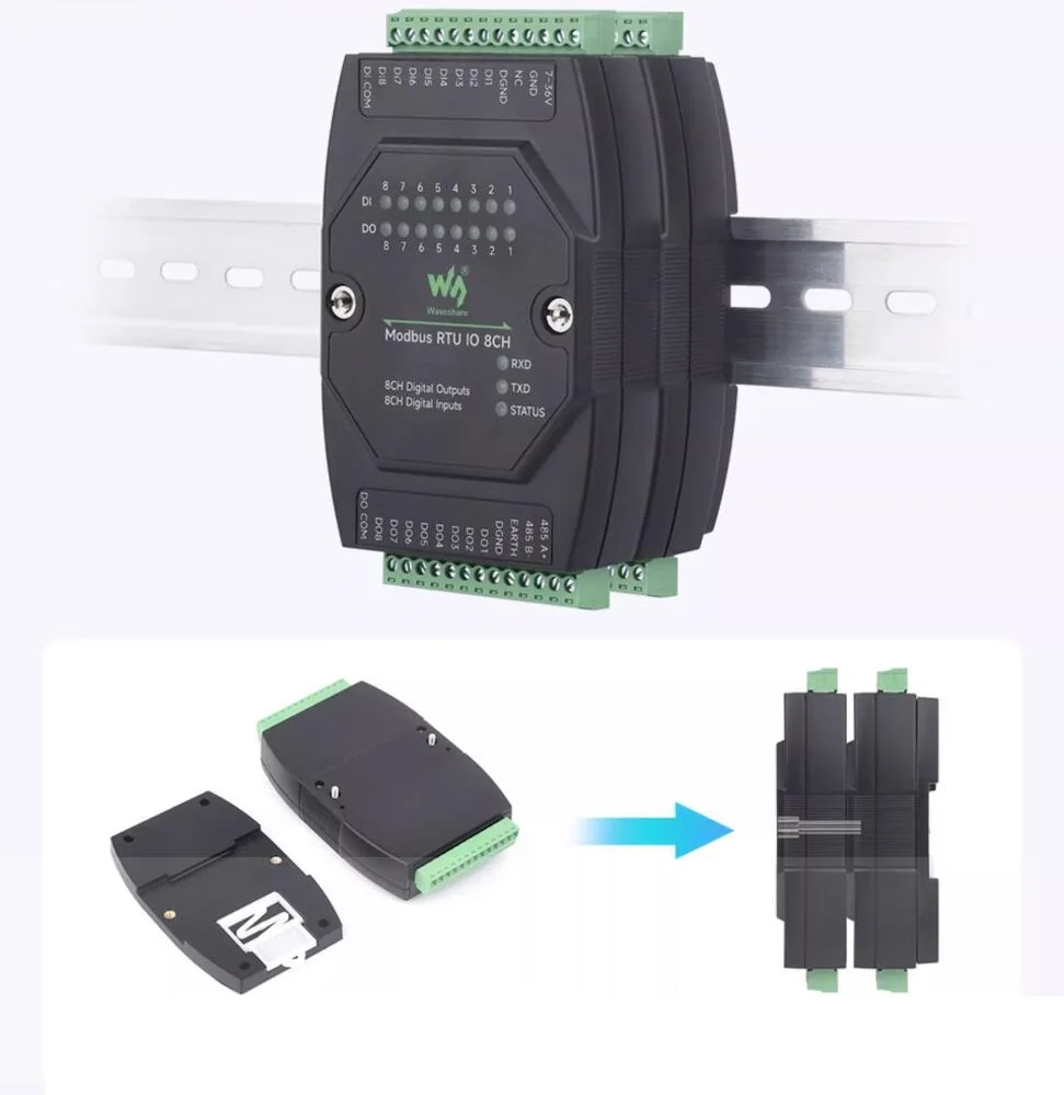 Industrial automation 8 Channels 8 DI DO Digital Input & Output Module board card controller DC 7~36V Modbus RTU