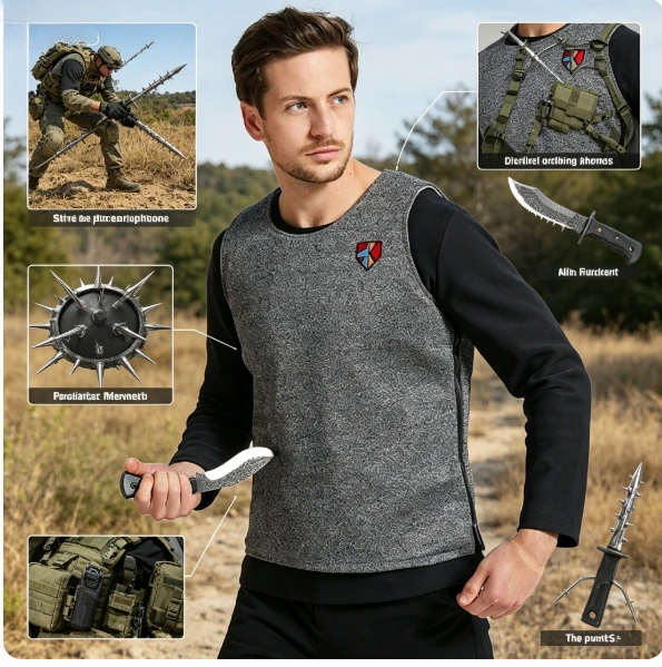 High Molecular Anti-Stab Vest, 4XL Cut-Resistant Concealed Security Body Armor