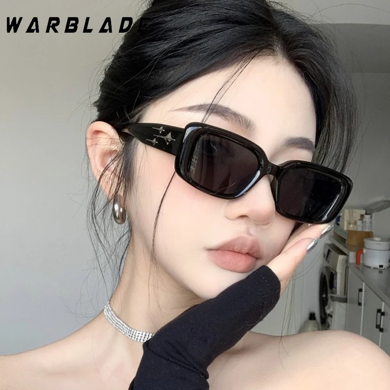 

WarBLade Fashion Vintage Sunglasses Classic Retro Rectangle Sunglasses Women Brand Vintage Travel Small Rivet Sun Glasses UV400