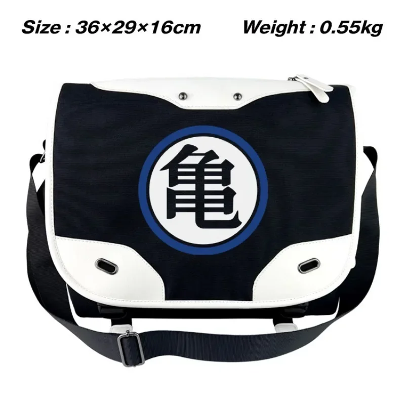 Dragon Ball PU Leather Satchel Fashion Casual Black and White Colorful Crossbody Bag Cartoon Canvas Students Shoulder Backpacks