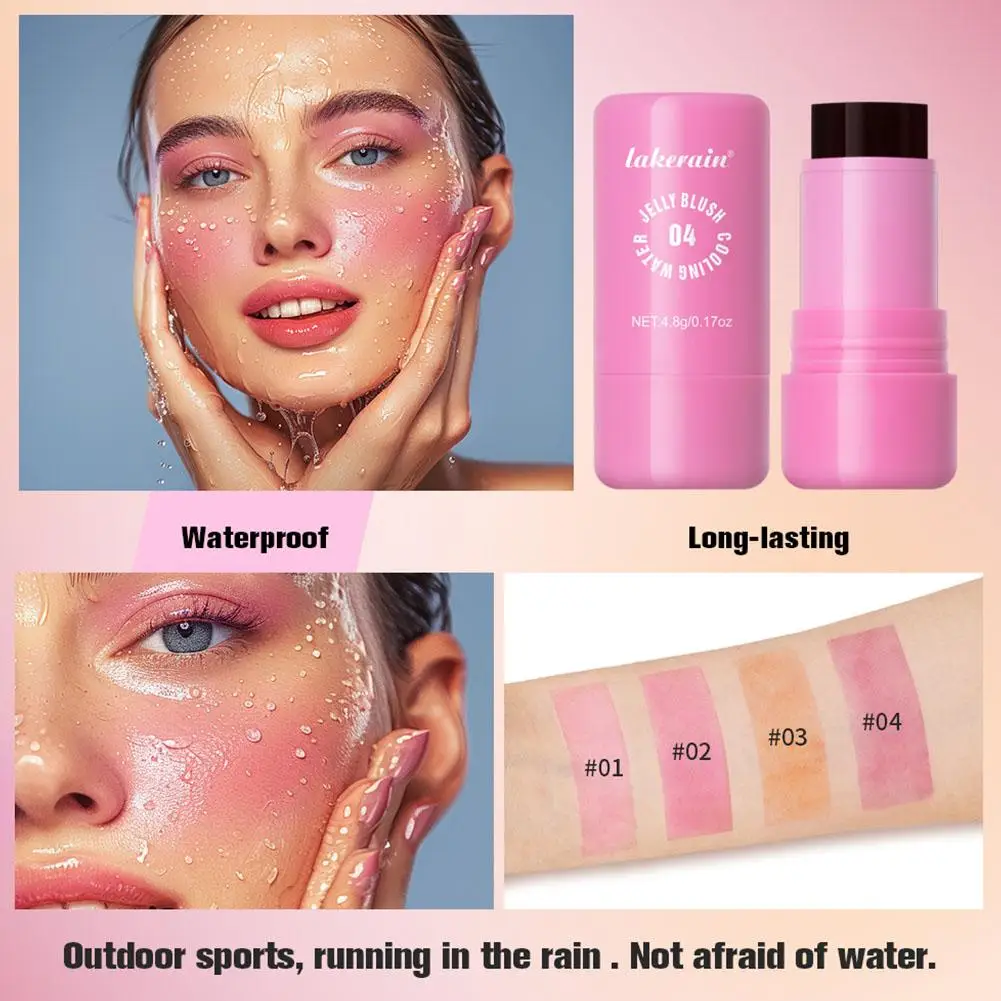 3-in-1 Milk Jelly Facial Blush Stick Lip Tinted Moisturizing Long Lasting Face Jelly Brighten Matte Facial Contour Rouge Makeup