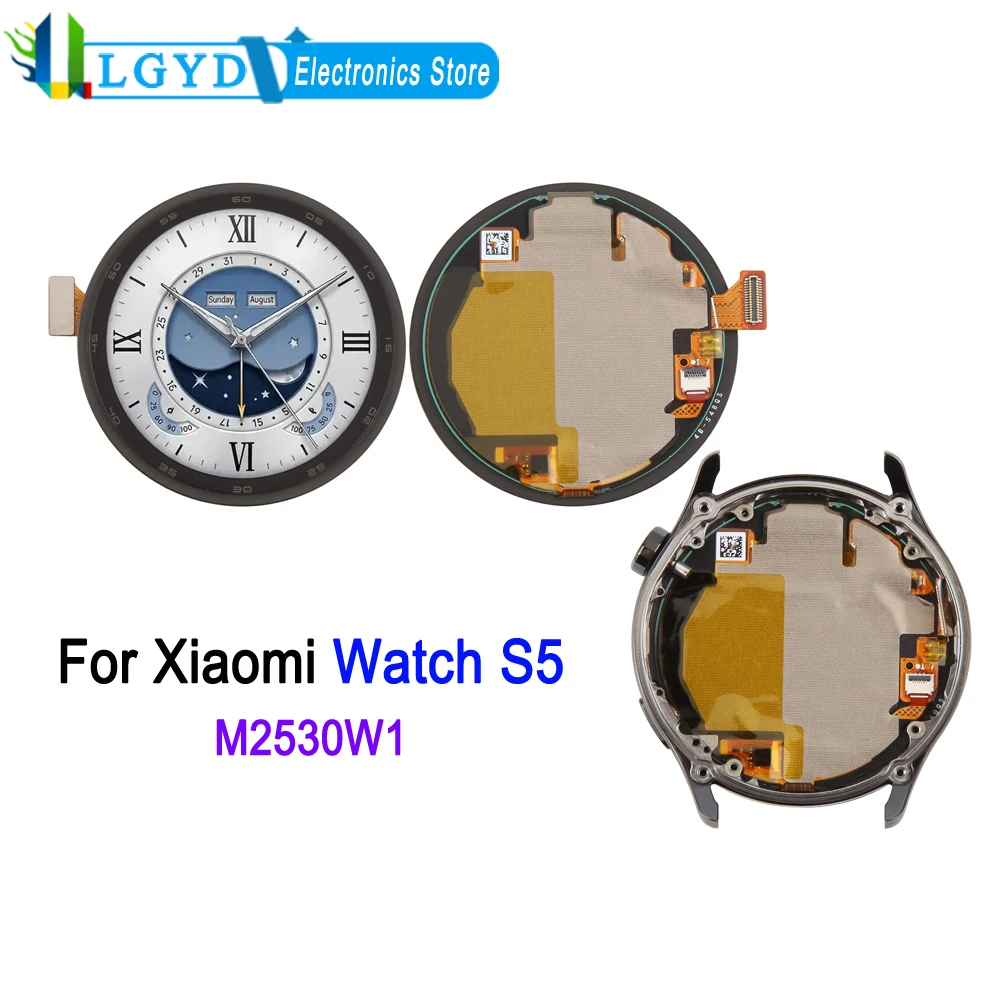 1.48-inch AMOLED LCD Screen For Xiaomi Watch S5 46mm, M2530W1 Watch LCD Display Touch Screen Repair Relacement Spare Part