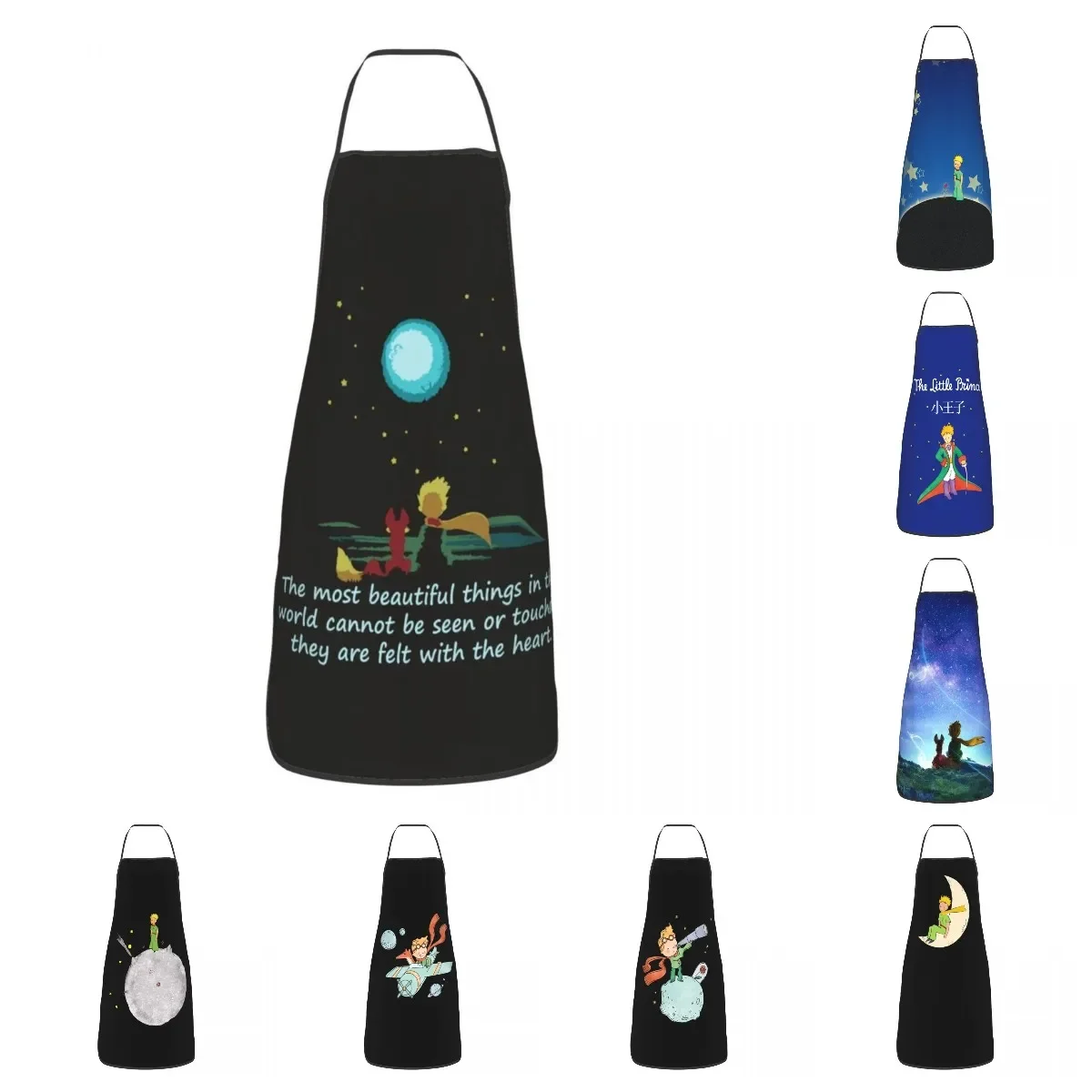 The Little Prince Quotes Bib Aprons Women Men Unisex Kitchen Chef France Fairy Tale Tablier Cuisine for Cooking Baking Gardening