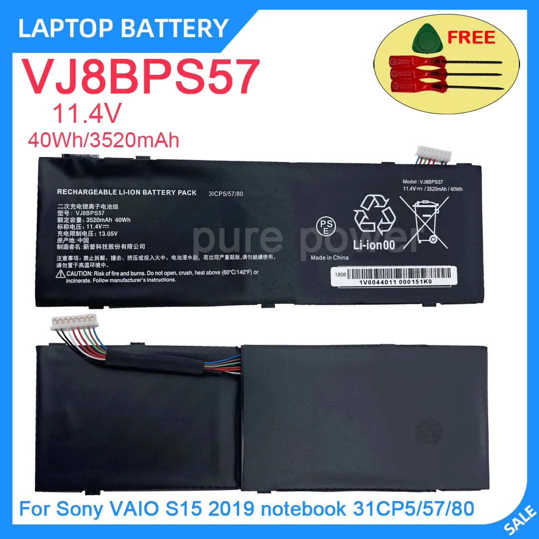New Laptop Battery VJ8BPS57 11.4V 40Wh 3520mAh High Quality For Sony VAIO S15 2019 notebook 31CP5/57/80