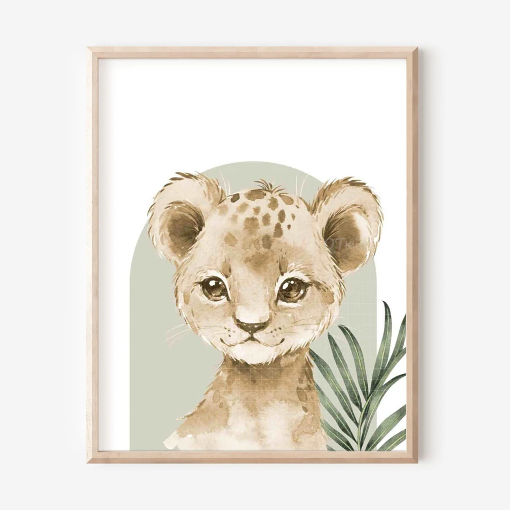 3pcs Giraffe Elephant Leopard Safari Park Wall Art Prints Canvas Painting Poster Picture For Living Room Home Decor