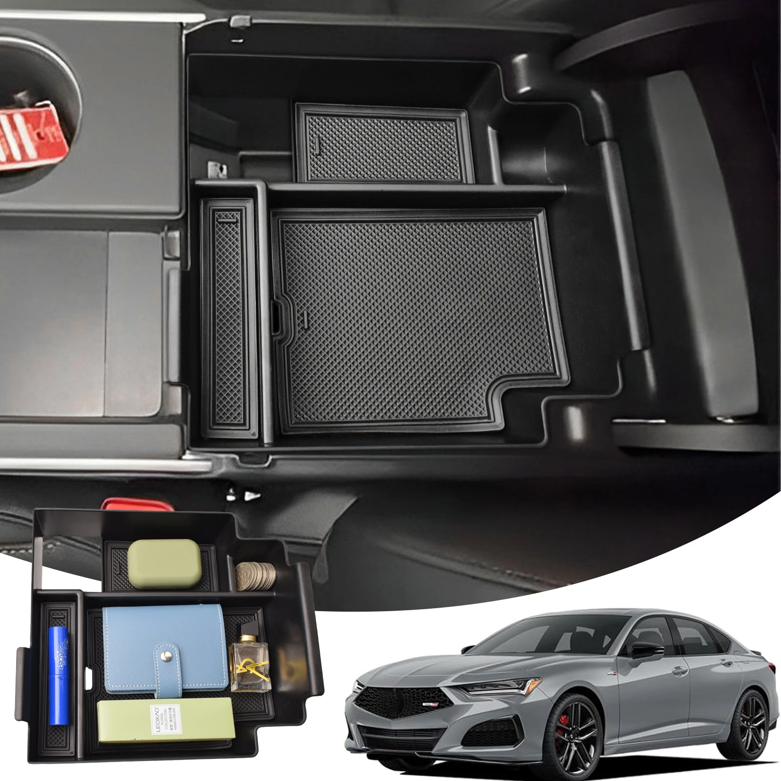 

Center Console Storage Box For For Acura TLX 2021- 2024 2025 Armrest Storage Organizer Accessories Secondary Coin Insert Car Box