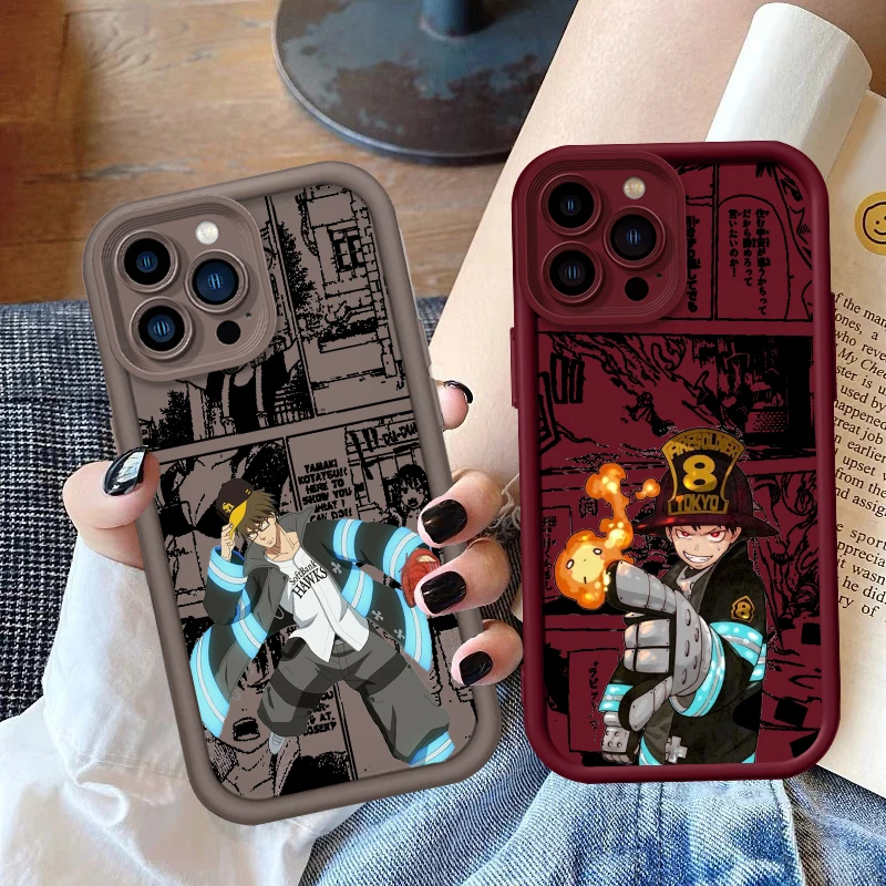 Anime Cartoon Fire Force Eye Ladder For Apple iPhone 15 14 13 12 11 XS XR X Pro Max Plus Funda Phone Case