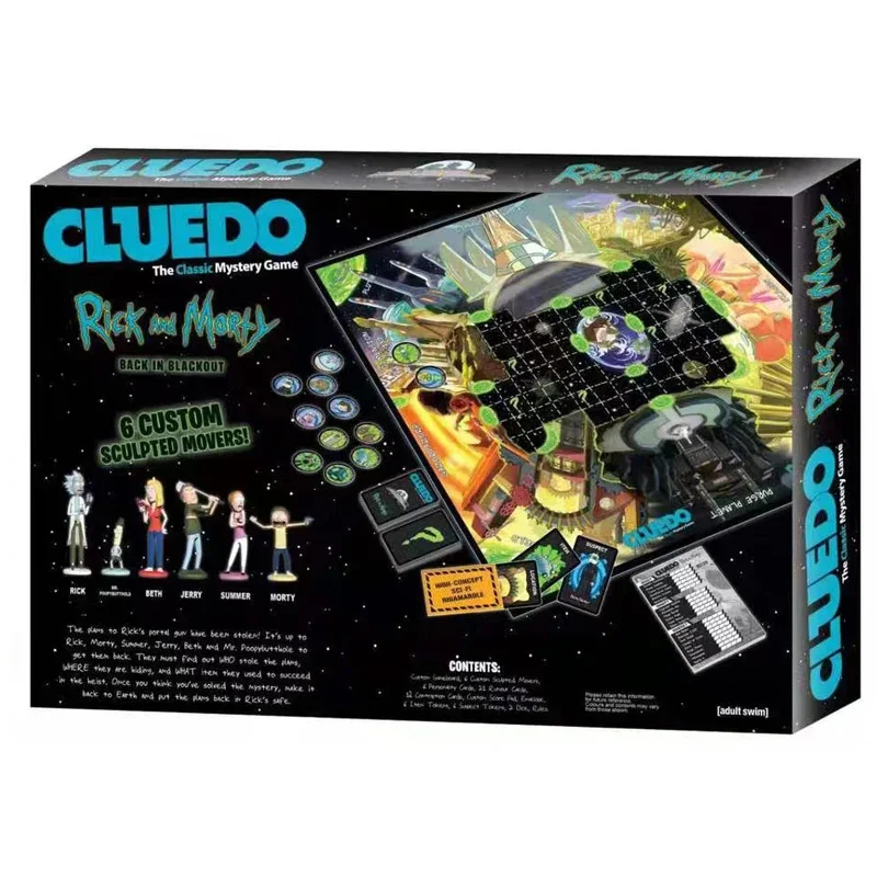 CLUEDO and Rick and Morty Game English Family Multiplayer Party Play Cards Game Plot Collection Toys Gifts