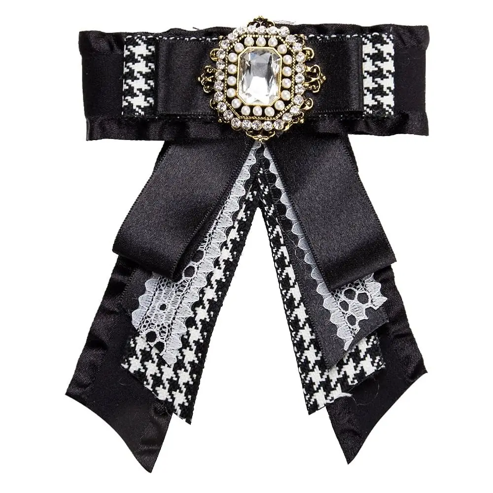 

Женские и девичьи броши с большим бантом, украшенные стразами, клипсы-бантики для рубашек, многослойные броши-банты из репсовой ткани.
