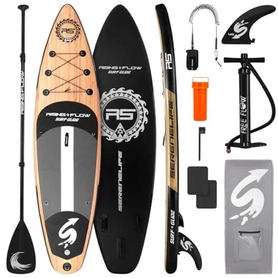 Youth and adult inflatable SUP board for calm water use PVC material blue color 32-inch width with non-slip EVA deck pad and 35
