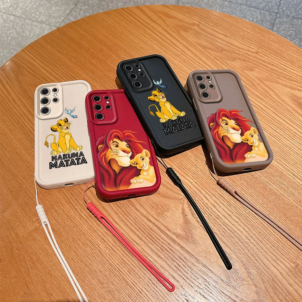 Hakuna Matata Re Leone Cassa Del Telefono Per Xiaomi Redmi 9 9C 10 10C 12 12C K30 K40 K50 Nota 10 11 12 13 Pro 5G Copertura Con Cinghia da polso