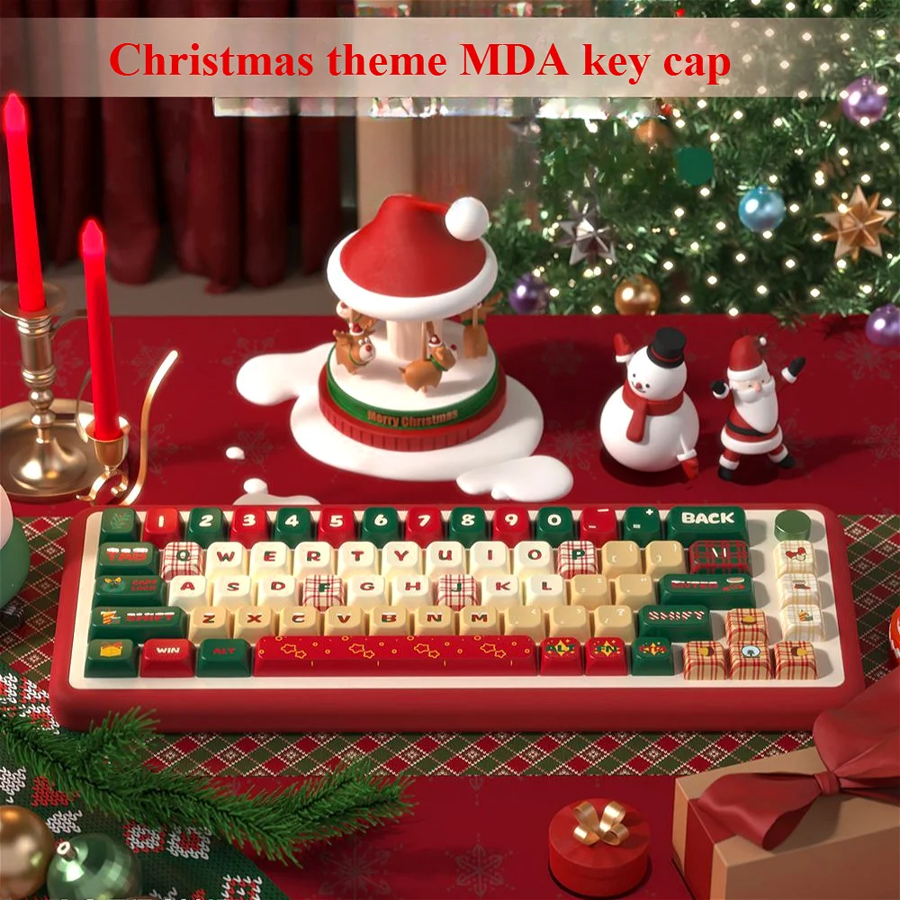 Christmas Eve MDA Keycaps PBT Original Small Full Set Large Full Set for 60/64/84/98/108 Gaming Mechanical Keyboard MX Switch