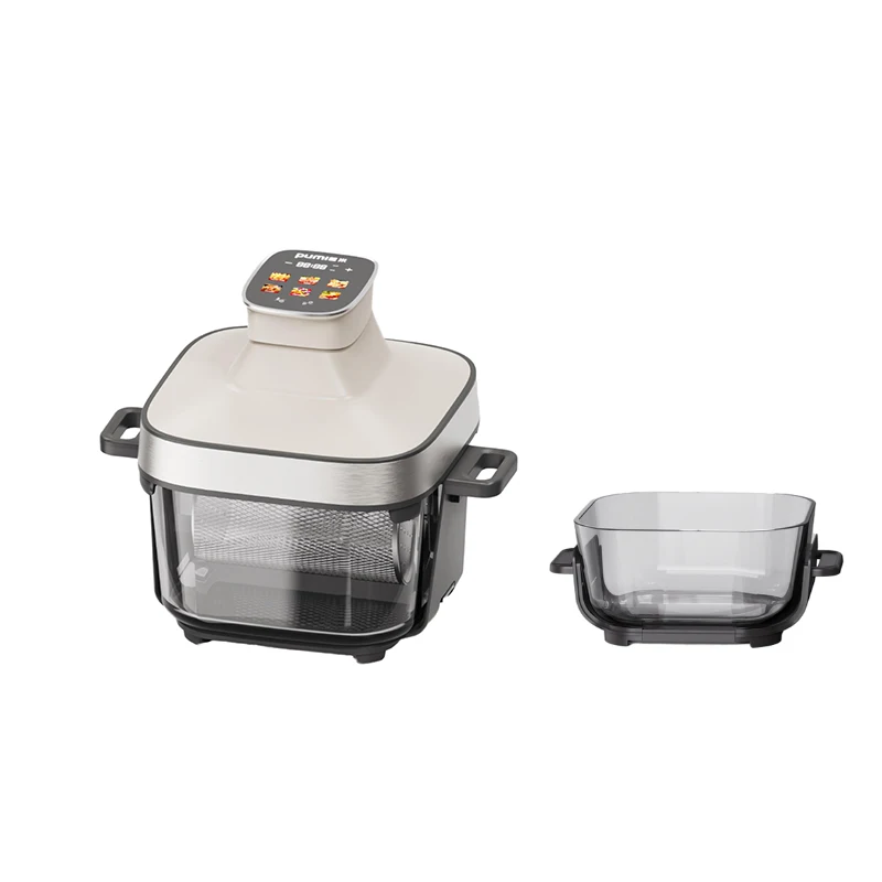 4-in-1 Glass Bowl Air Fryer Non-Toxic Oil-Free Split-Type Visible Crisper Glass Air Fryer