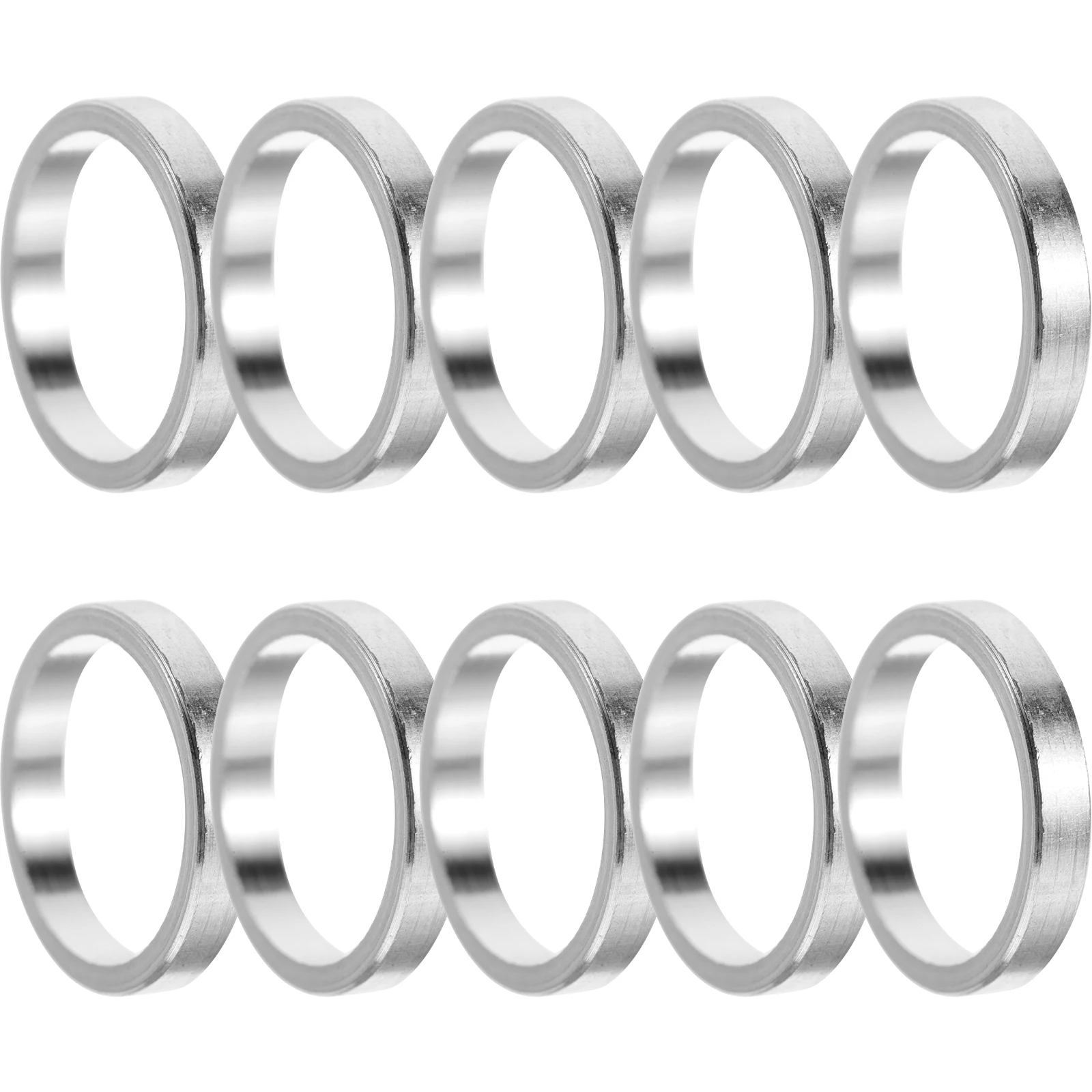 

10pcs Bicycle Screw Washer Spacers Silver Bike Headset Fork Chain Washers Mountain Bike Spacers Enhance Riding