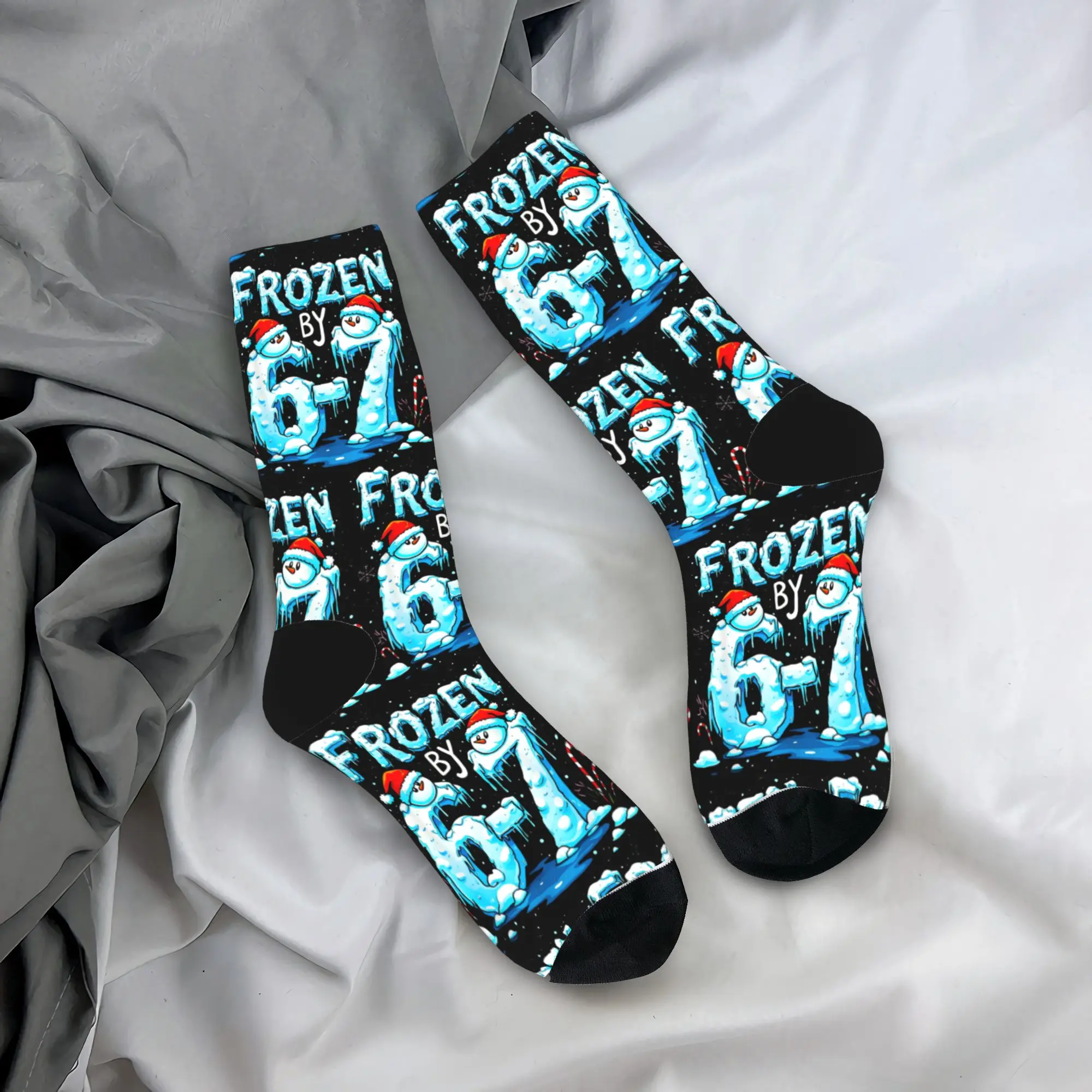 

Рождественские носки «Холодное сердце» от 67 Funny Six Seven Meme, готические чулки, осенние нескользящие женские и мужские носки, мягкие спортивные носки для бега