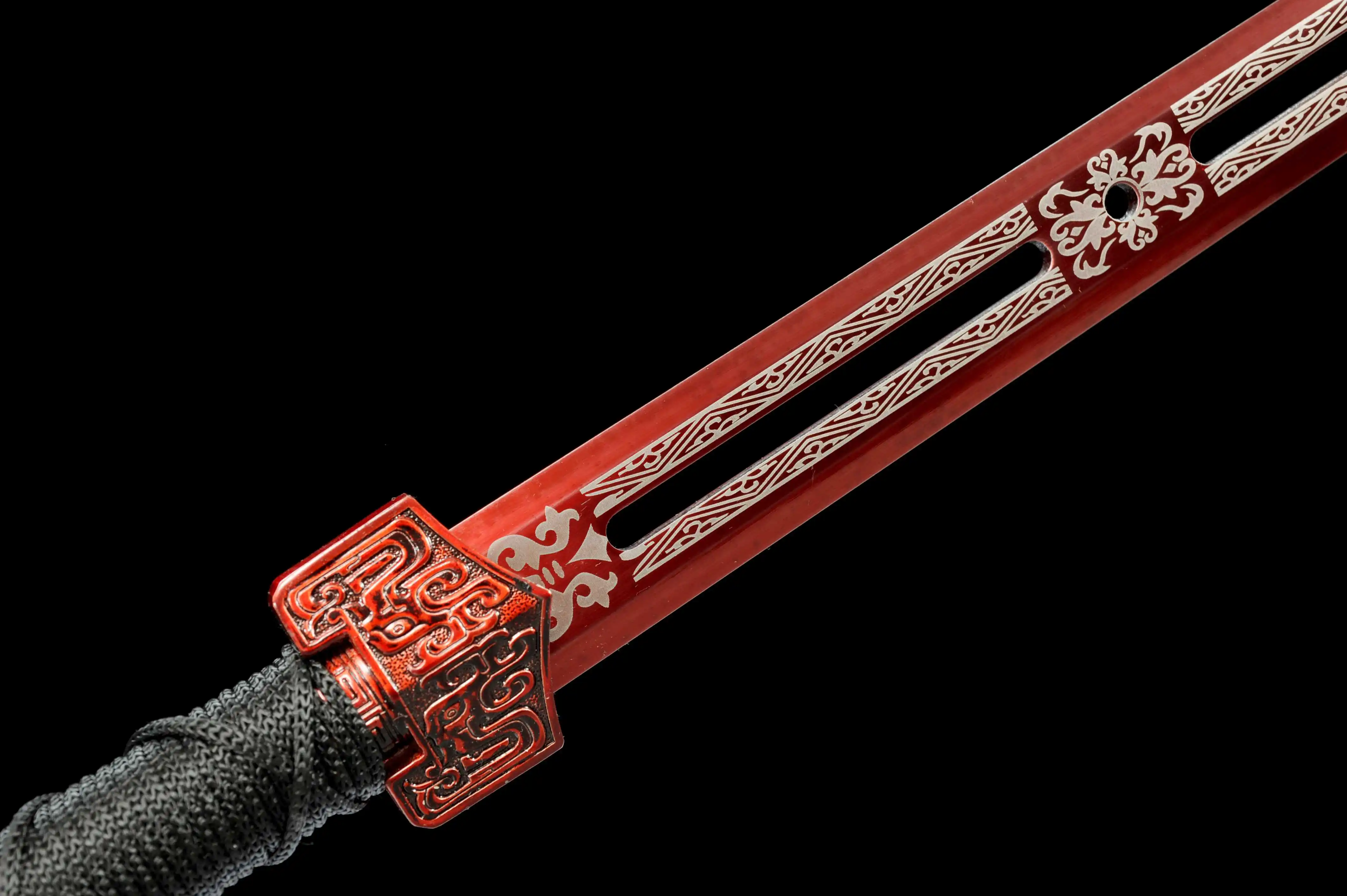 110cm Red Shadow Han sword Chinese Han sword Flame sword Medieval kung Fu True Steel sword training weapon Samurai sword