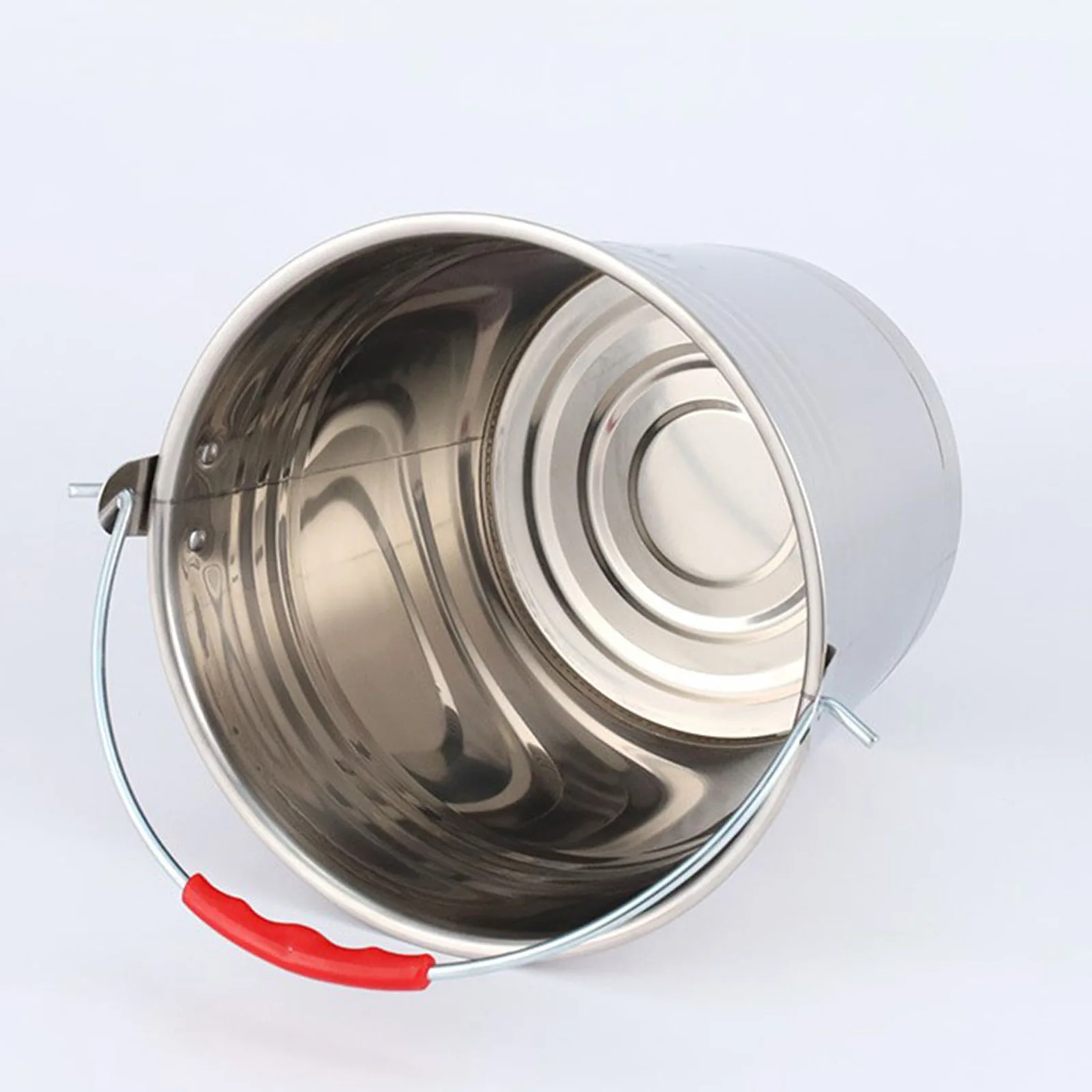 

Portable Trash Round Stainless Steel Bucket Stainless Steel Bucket Large Capacity Multipurpose Round Water H Carry Plastic Pail