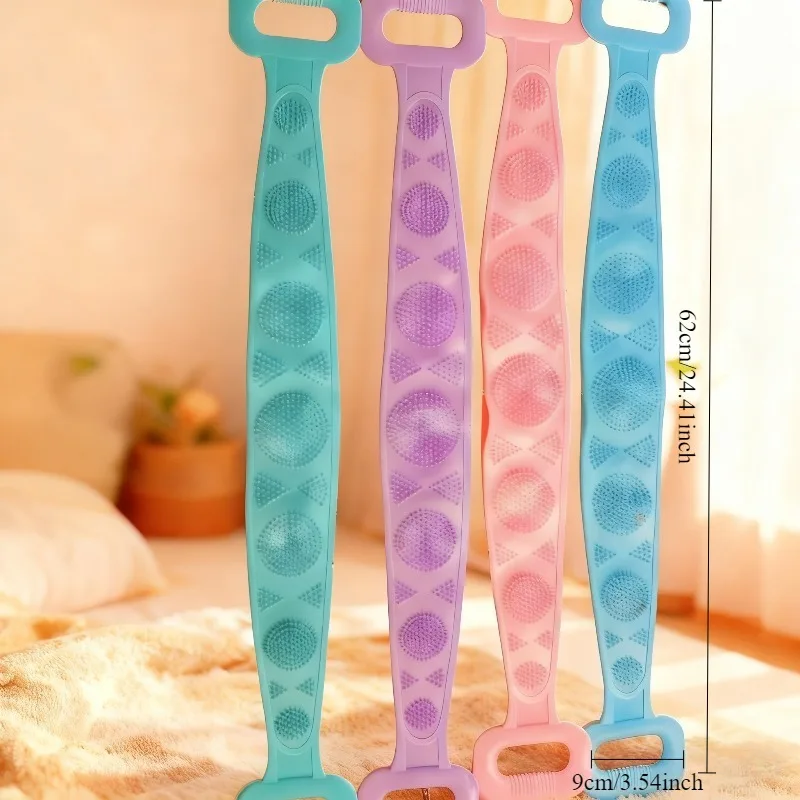 

Silicone Body Sponge Bath Brush 1Pc, Random Mixed Color (Green/Purple/Blue), Multifunctional Bath Towel