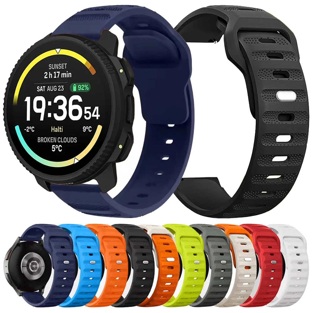 Bracelet en Silicone de 22mm pour Suunto Vertical2/Ocean, Bracelet de remplacement pour Suunto 5 9 Peak Pro/RACE S/Race Run Sport, Bracelet souple