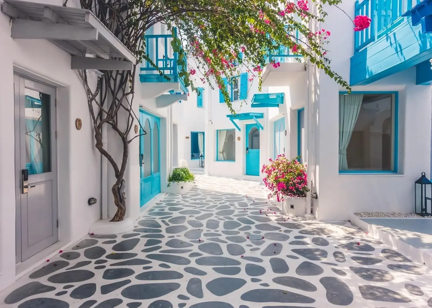 

Greece Street Santorini Island White Houses Party Decor Birthday Wedding Scenery photo background photography backdrop studio