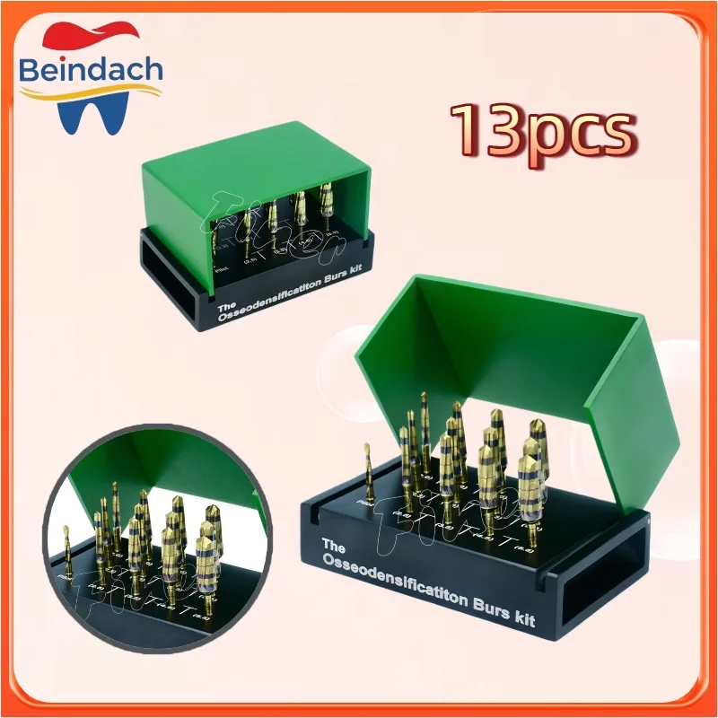 

Beindach Osseodensification Burs Kit Surgical Implant System Drivers 13pcs Osseodensification Burs Long Dental Implant Drills