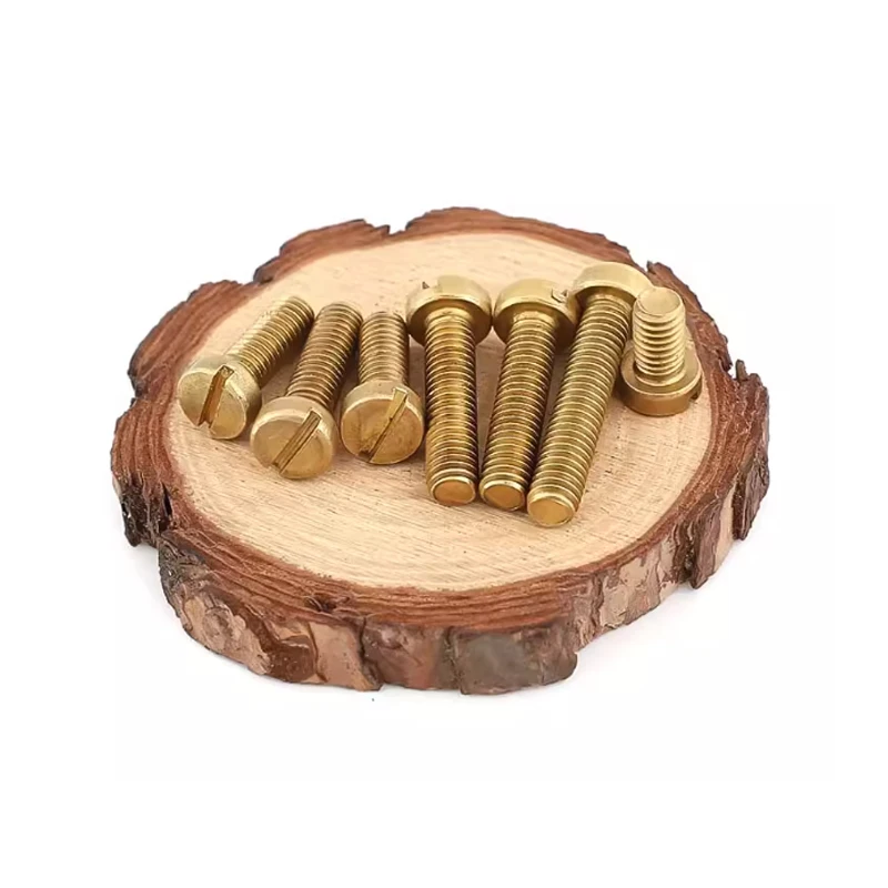 1/10/100pcs Brass Slotted Cheese Head Screw M2 M2.5 M3 M4 M5 M6 M8 M10 GB65 Brass Screw Brass Bolt  Machine Screws Length 3-50mm