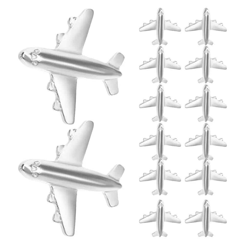 

24pcs Metal Airplane Pushpins 3D Silver Thumb Tacks for Bulletin Boards Photos Maps Notes Decorative Pins Office Supplies