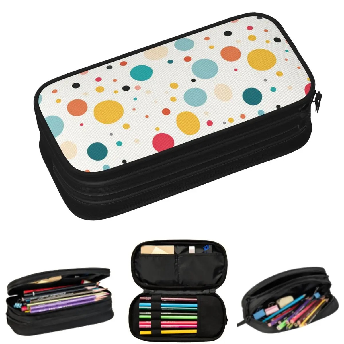 

Cute Polka Dot Pattern Pencil Cases for Students Gifts Pen Box Pencil Bag Big Capacity Pencil Pouch