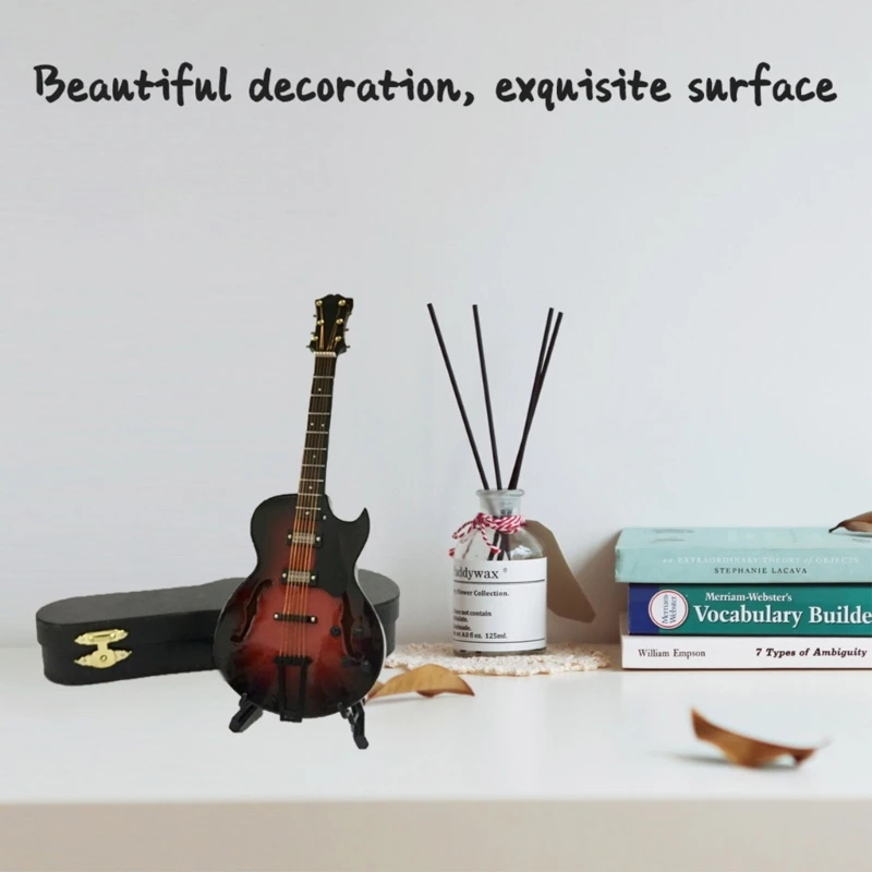 KX4B-librerías en miniatura madera para guitarra, adornos exhibición, modelo para sala estar