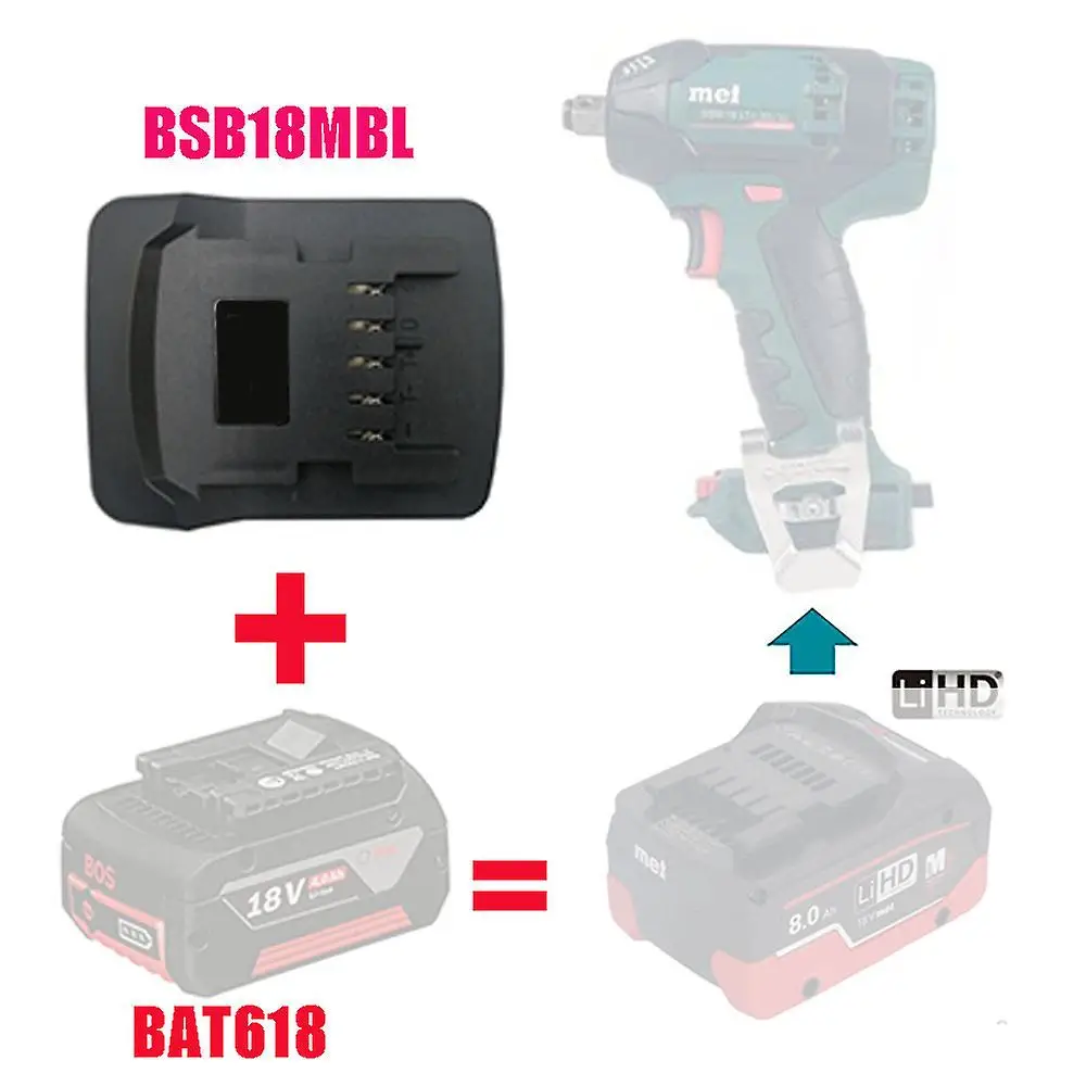 BOS18MTB adapter for Bosch 18V BAT618 lithium battery converter to Metabo 18V lithium-ion batteries power tools