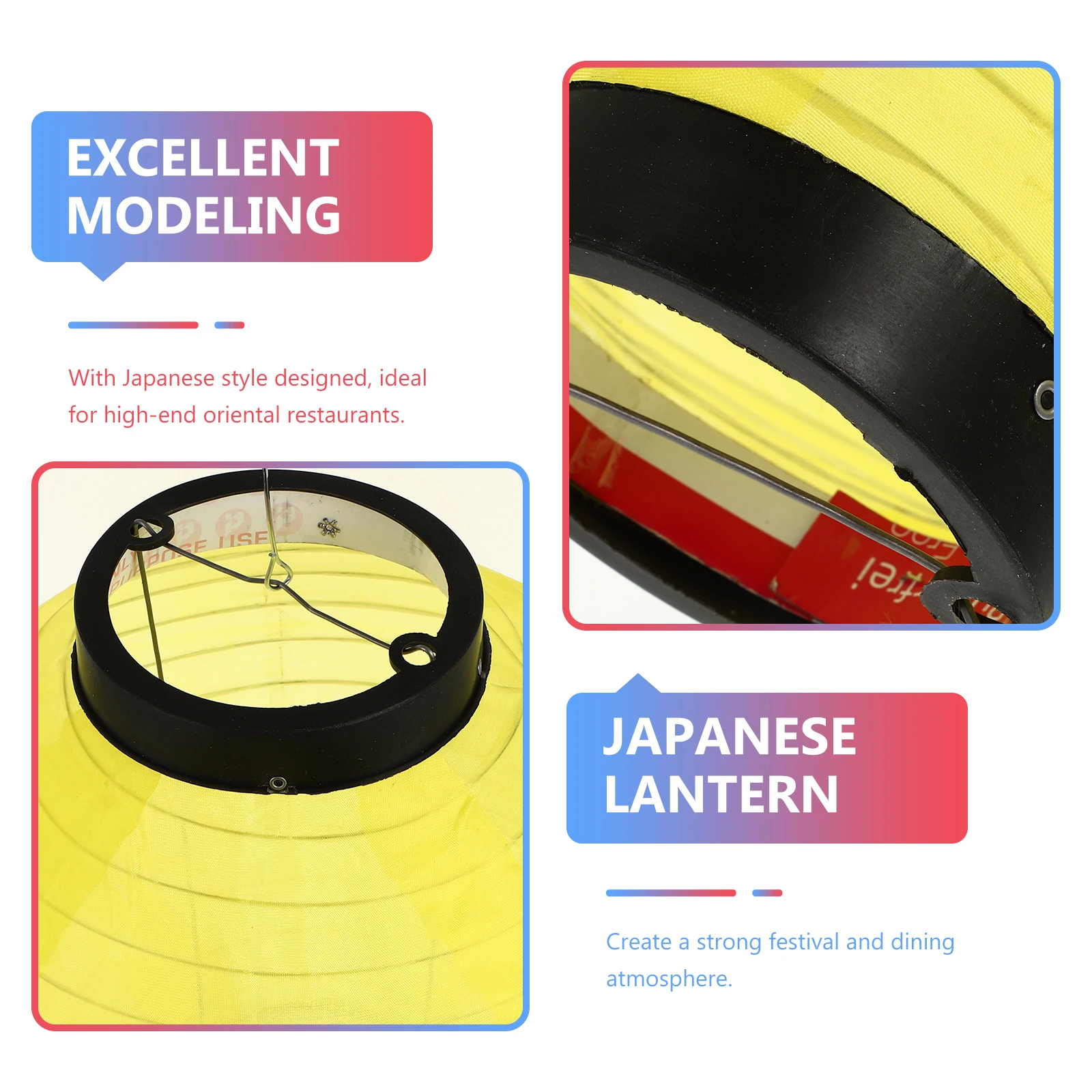 

2pcs Round Lantern Japanese Style Restaurant Lanterns Hanging Traditional Folding Waterproof Iron Decorative Lamp