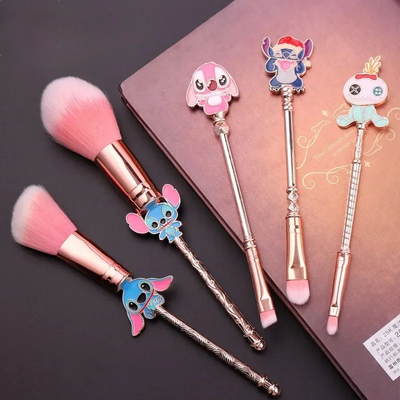 5-pack Disney Cartoon Lilo & Stitch Beginner Blush Makeup Brush Cute Powder Brush Eye Brush Portable Cosmetic Supplies