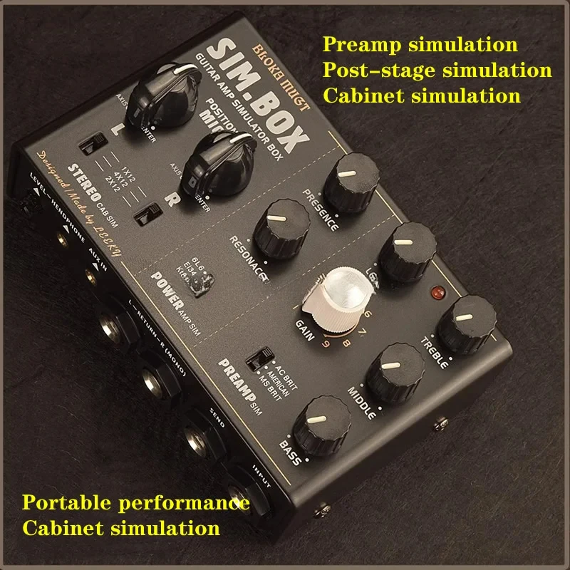 Full ，Guitar Cabinet Simulation DI Box, Stompbox Effector,3 Classic Pre/Post-Amp Simulations