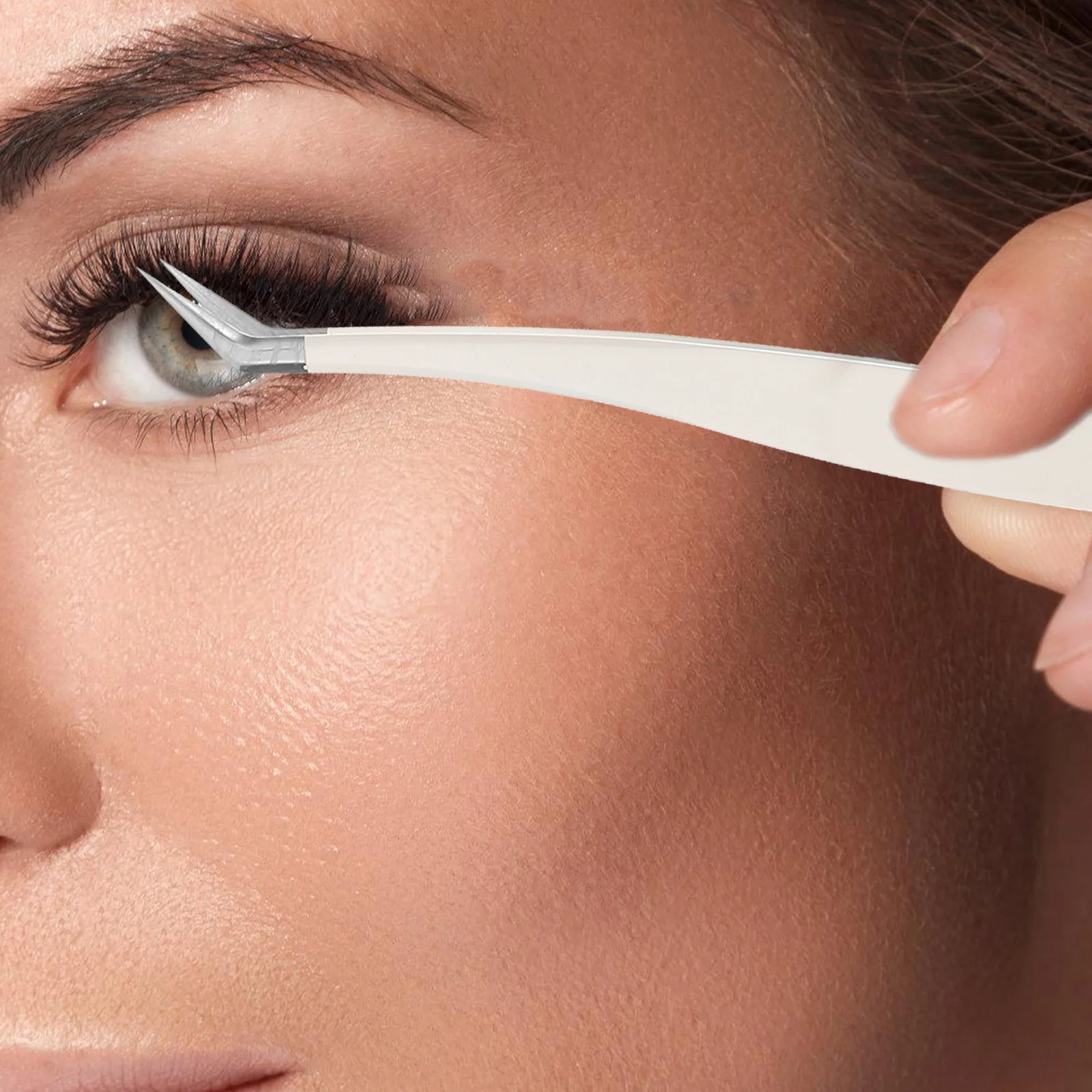 1 satz 1 Set Falsche Wimpern Verlängerung Applikator Werkzeuge Edelstahl Spitze Pinzette Für Wimpern Volumen Extensions Tragen Entfernen