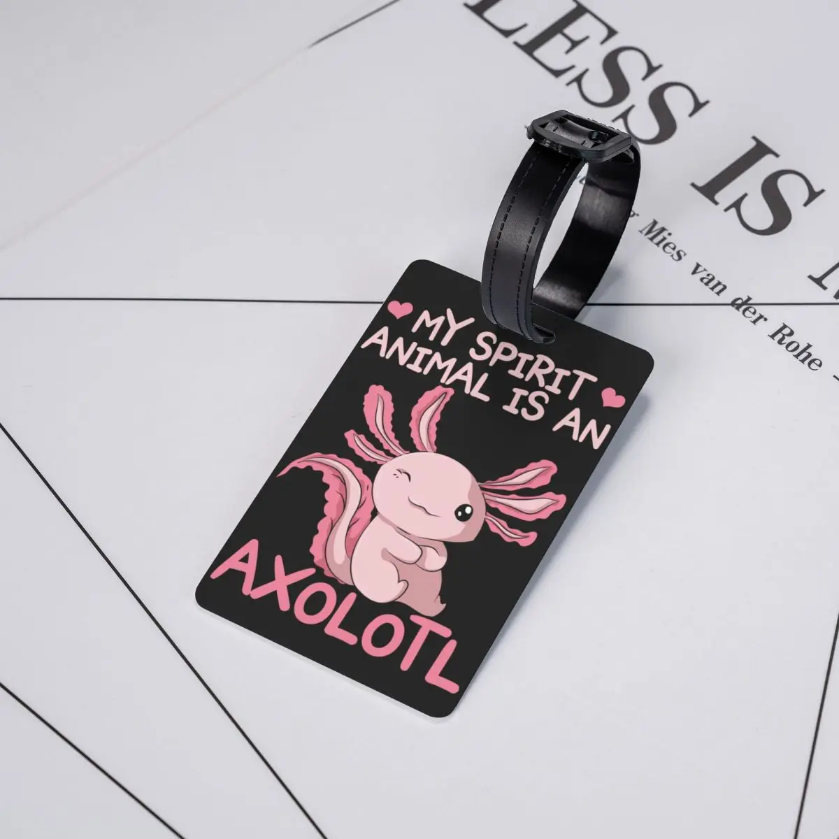 My Spirit Animal Is An Axolotl Luggage Tag for Suitcases Funny Salamander Animal Baggage Tags Privacy Cover Name ID Card