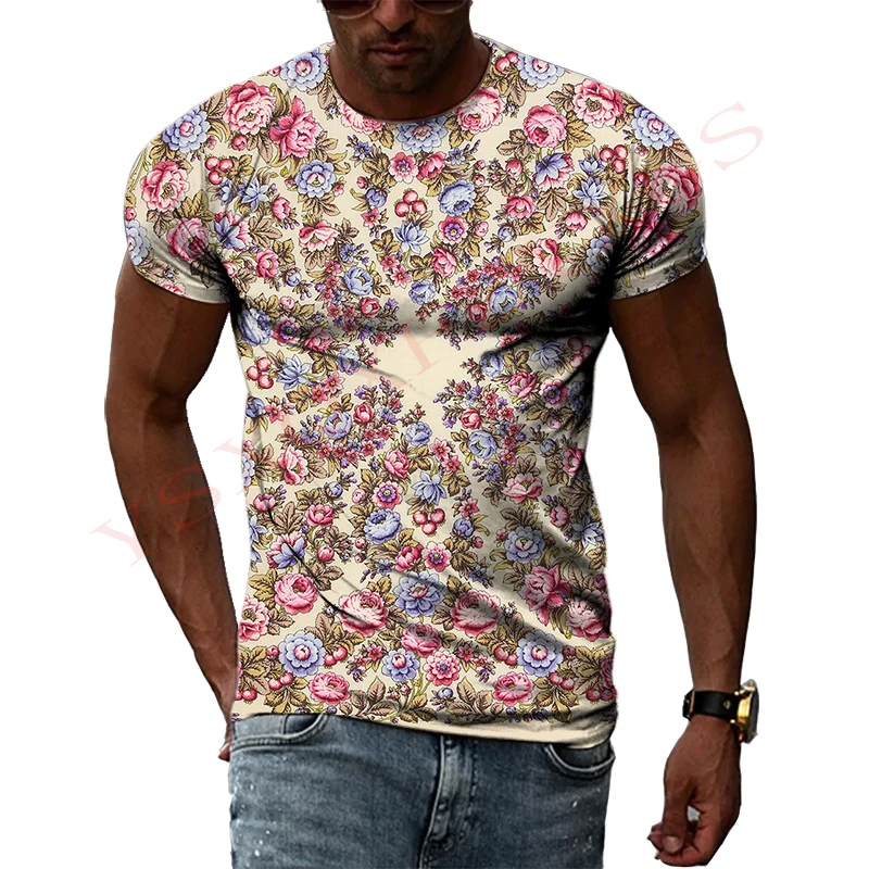 Chinese Ethnic Tribes Characteristic Clothing Printed 3D Men Women Summer Gorgeous Avant-Garde Round Neck Short-Sleeved T-shirt