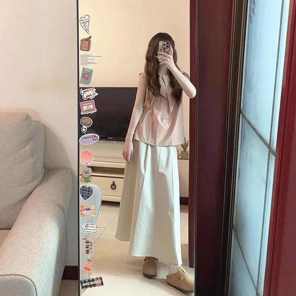 

Korean Style Two-Piece Set Sleeveless Skirt Casual Sports Wear Summer Loose Slimming Feeling Female Fashion Ensemble
