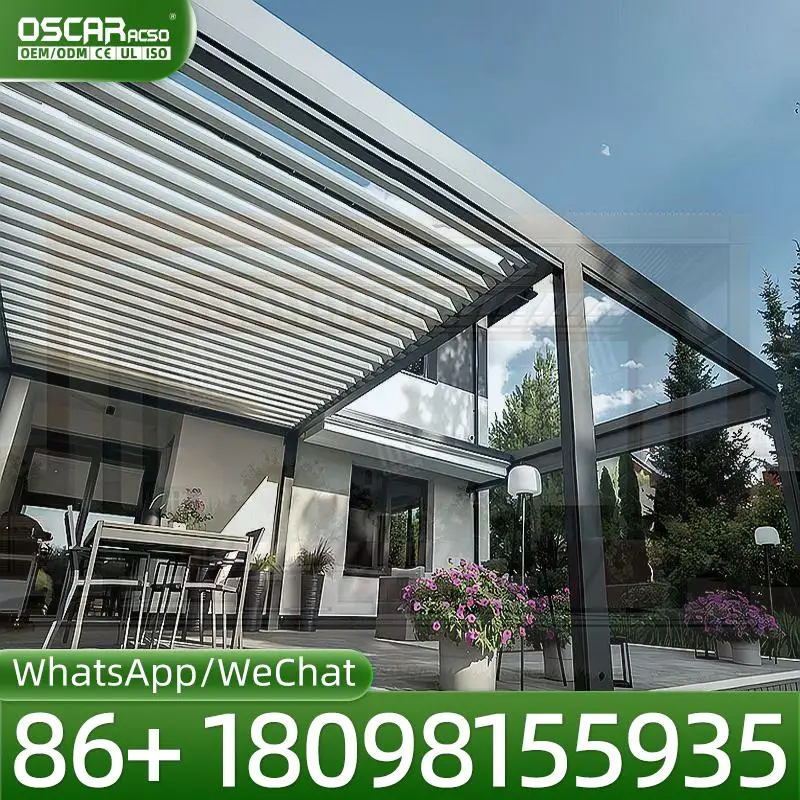 Windproof Aluminum Alloy Door and Sunshine Glass Room for Outdoor Garden Courtyard Warehouse Villa Interior pergolas